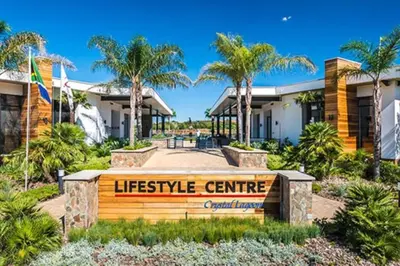 a house with a sign that reads lifestyle centre at Insaka 2 The Blyde Crystal Lagoon Experience in Pretoria