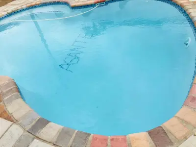 a large swimming pool with blue water at Asante’s Guest House in Calcutta
