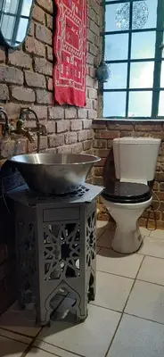 a bathroom with a sink and a toilet at Wooden Creek Estate in Kempton Park