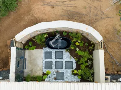 an overhead view of a garden in a house at Oase by 7 Star Lodges - Greater Kruger Private 530ha Reserve in Hoedspruit