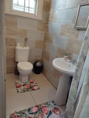 a bathroom with a toilet and a sink at The Croc Guest house in Springs