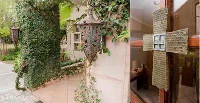 a street light hanging from the side of a building at 4 Gazelle Guesthouse in Nelspruit