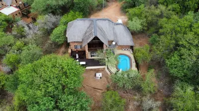 an overhead view of a house with a roof at Khumbula iAfrica 2 in Marloth Park