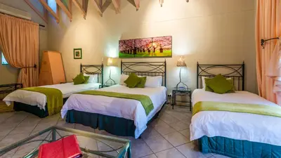 a room with two beds in a room at Jörn's Gästehaus in Nelspruit