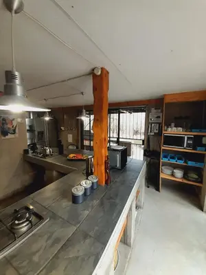 a kitchen with a counter top in a room at African Bush Escape in Marloth Park