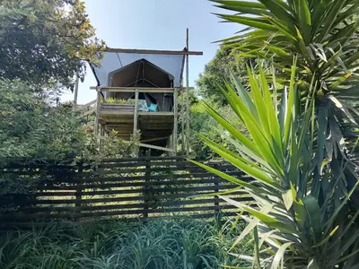 a tree house in the middle of a garden at Chosen Glamping Tents in Graskop