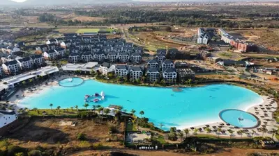 an aerial view of a resort with a large pool at The Blyde River Walk Estate in Pretoria