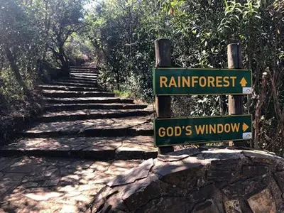 a dirt road with street signs on it at African Sky Bush Camp in Rabelaisruskamp