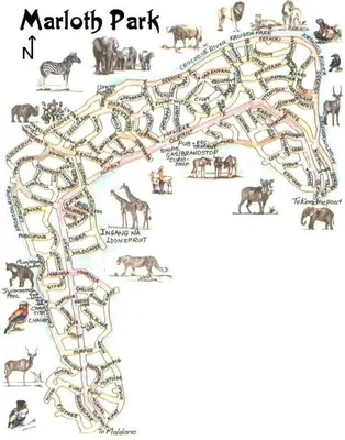 a map of the marathoth park at Matumi Self Catering in Marloth Park