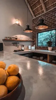 a bowl of food on a counter in a kitchen at UmnDeni Africa in Hoedspruit
