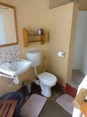 a bathroom with a toilet and a sink at Crocodile Nest B&B in Nelspruit