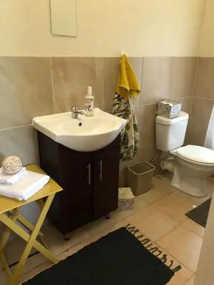 a bathroom with a sink and a toilet at Ebenhaeser overnight accomodation in Bela-Bela