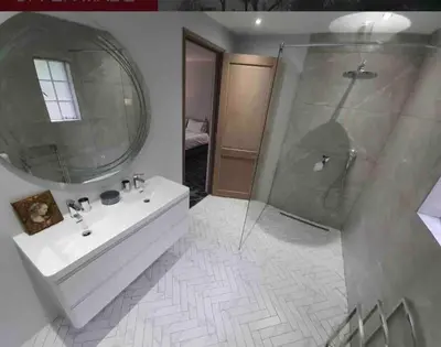a bathroom with a sink and a shower at Ekhaya in Hartbeespoort