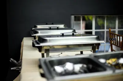 a row of sinks sitting on top of a table at Menlyn Mews Guesthouse in Pretoria