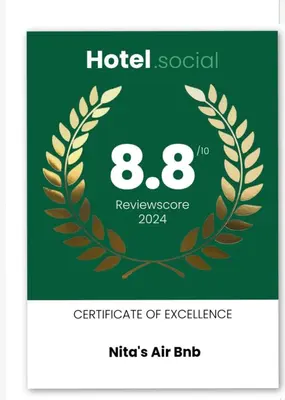 a certificate of excellence with a laurel wreath at Nita's Air Bed & Breakfast & self catering in Crocodile Valley Estates