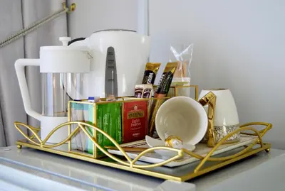 a tray with items on top of a counter at Augusta Palms - White Room in Centurion
