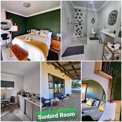 a collage of pictures of a bedroom and a bathroom at Paradise View Guesthouse in Graskop