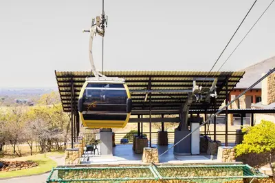 a gondola is being lifted into a house at Maratongfontein Euphoria Villa in Naboomspruit