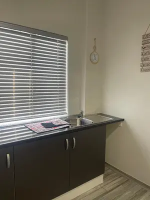 a kitchen counter with a sink and a window at 22 on Mirabel in Kempton Park