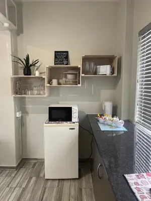 a kitchen with a white refrigerator and a counter at 22 on Mirabel in Kempton Park
