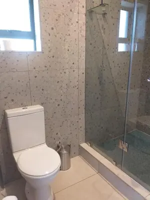 a bathroom with a toilet and a shower at Kanyane @ Graskop in Graskop