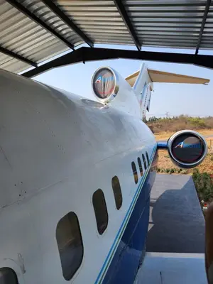 a close up of the nose of an airplane at AEROTEL VIP in Hoedspruit