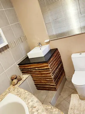 a bathroom with a sink and a toilet at MAKWATAMBANI GUEST MANOR in Thohoyandou