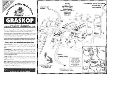 a flyer with a map of a park at Lisbon Eco Lodge in Graskop